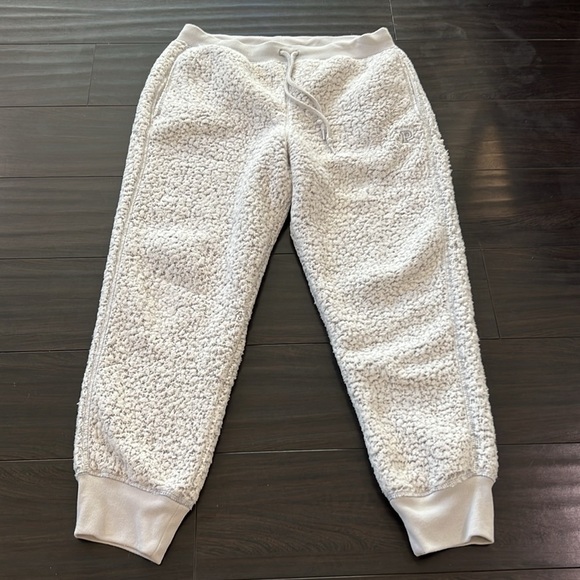Victoria's Secret PINK Jogger Sherpa Women's Light Gray Sz Large - Picture 2 of 9